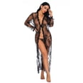 thumbnail image 4 of Women Sexy Lace Lingerie Babydoll Deep V Teddy Sleepwear With Panty, 4 of 6