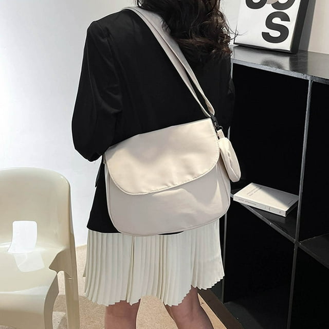 Bolso bandolera de moda para mujer | Bolso bandolera de PU de gran capacidad para teléfono y artículos esenciales | Para la escuela, el trabajo, viajes y uso diario