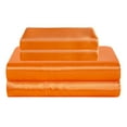 thumbnail image 3 of Flxxie 4 Pieces Full Silky Satin Sheet Set for Hair and Skin, Includes Flat Sheet, Deep Pocket Fitted Sheet and Pillowcases, Orange, 3 of 6