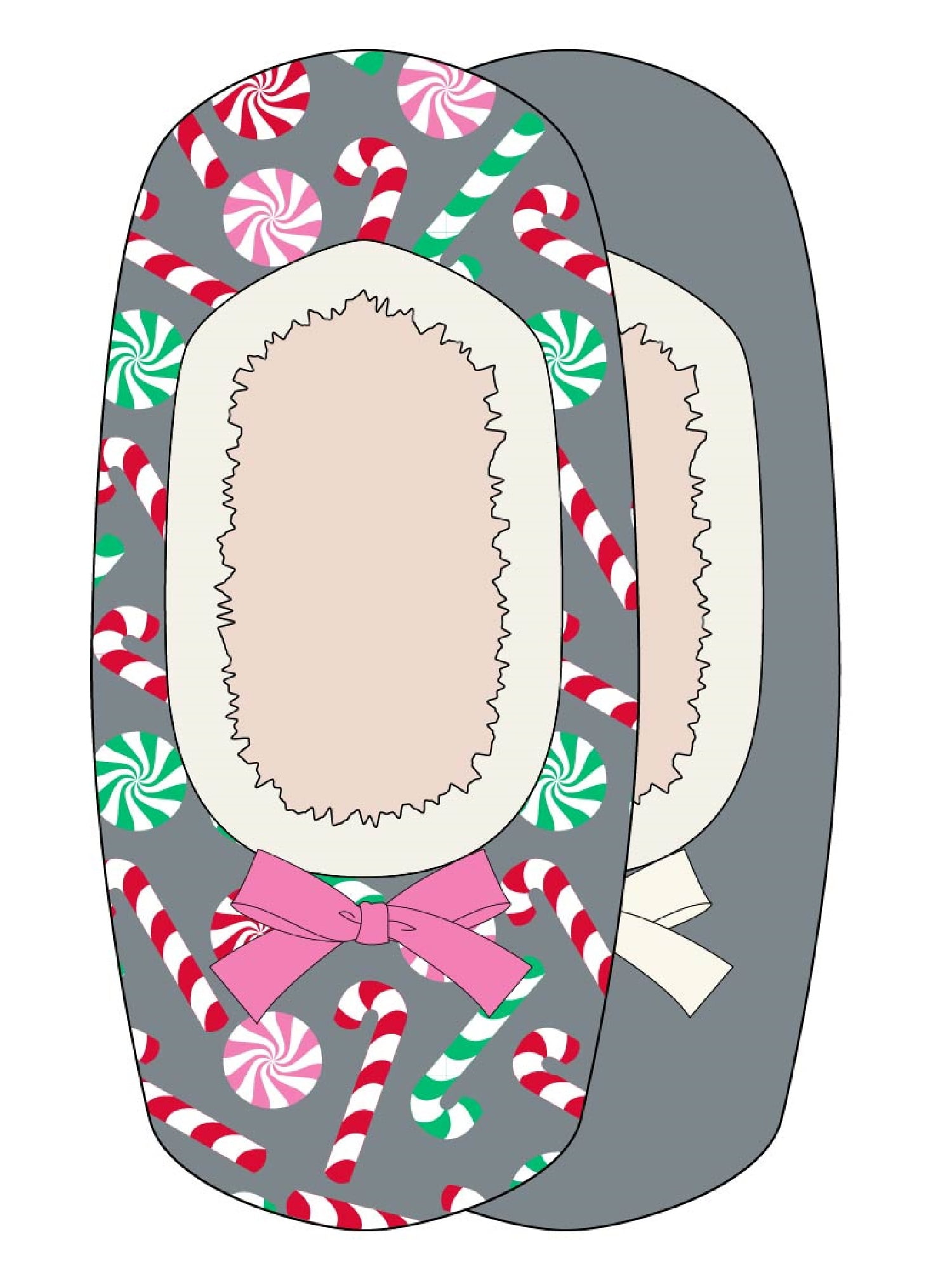 Fuzzy Babba, Women's Holiday Candy Cane Slipper Socks, 2Pack, Size 79