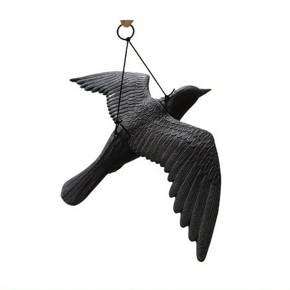 17" Halloween Crow Decoration – Realistic Black Raven Prop for Outdoor Yard, Garden, , Porch & Party Display