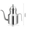 thumbnail image 2 of 11oz Stainless Steel Large Oil Storage Container,Liquid Seasoning Kettle,Kitchen Cooking Grease Container,Metal Oil Bottle with High Lid,Soy Sauce Bottles,Condiment Holders Silver, 2 of 6