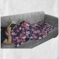thumbnail image 6 of Navy and Blush Soft Flannel Fleece Throw Blanket, Delicate Spring Theme Flourishing Sakura Petals Japanese Garden, Cozy Plush for Indoor and Outdoor Use, 50" x 60", Dark Blue Coral Pink, by Ambesonne, 6 of 6