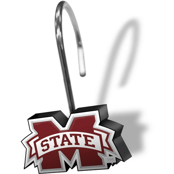 Ncaa Mississippi State Bulldogs Shower Curtain Ring Set 12 Piece