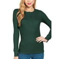 thumbnail image 5 of MixMatchy Women's Long Sleeve Eight Button Closure Henley Thermal Knit Top, 5 of 5