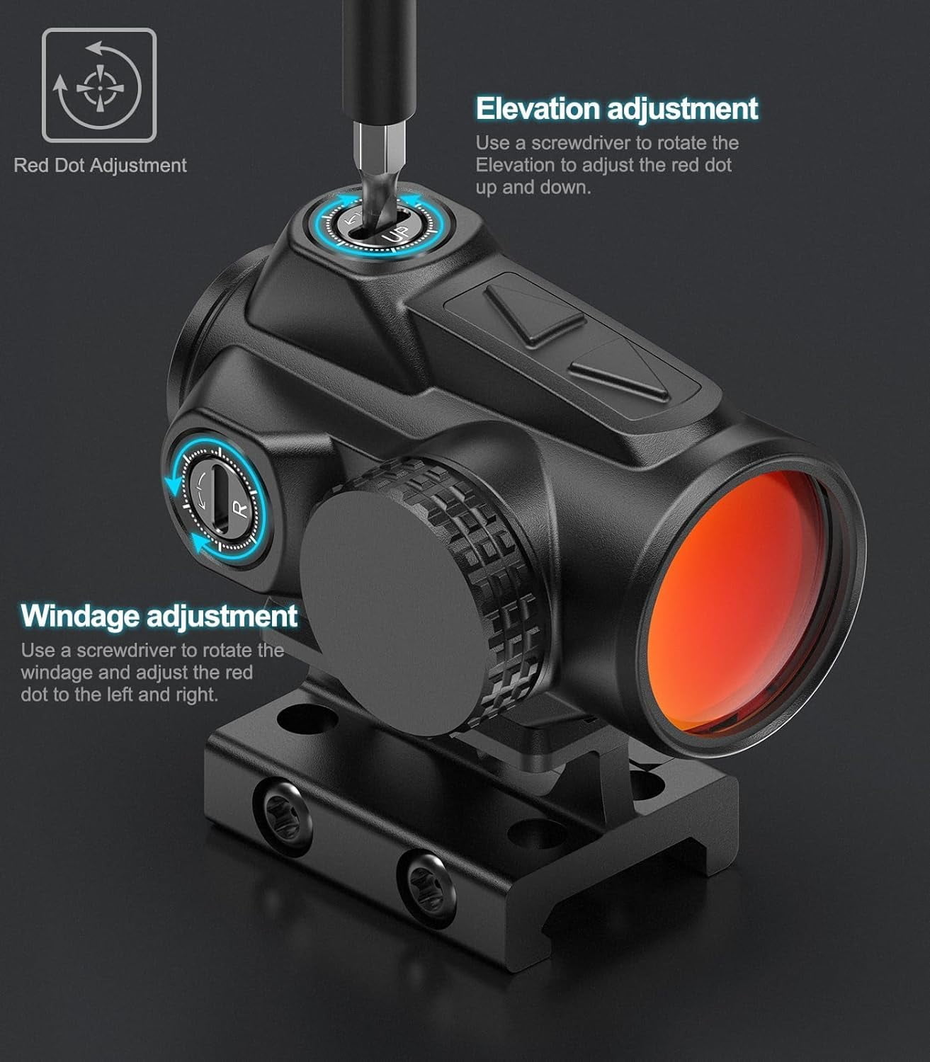 Feyachi V90 2 MOA Dot Sight Waterproof Optic with Shake Awake Feature, 1x25mm Scope