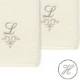 thumbnail image 2 of Linum Home Textiles 2-Piece Cotton Embellished Washcloth Set, 13" x 13", off-White, 2 of 3