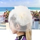 thumbnail image 3 of Sombrero Flor Cintas de malla Plumas en una diadema y un clip Ropa para la cabeza de fiesta Sombrero de copa (Beige), 3 of 9