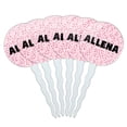 thumbnail image 1 of Allena Cupcake Picks Toppers - Set of 6 - Pink Speckles, 1 of 1