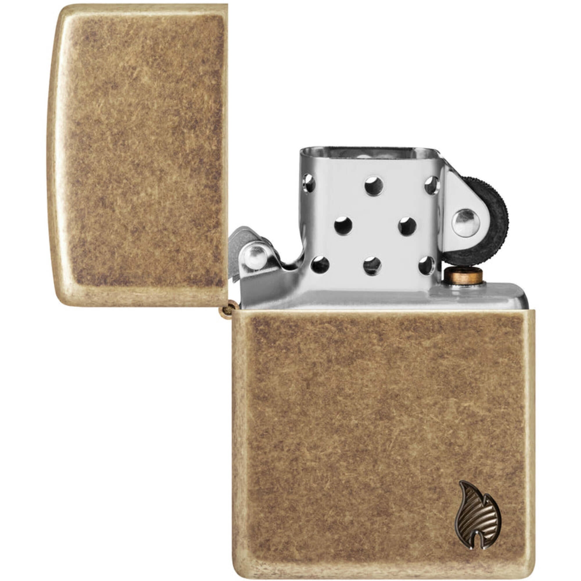 Zippo 46400 Armor Antique Brass Flame Design Pocket Lighter