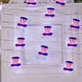 thumbnail image 6 of Independence Day Red White Blue Star Streamer Hat Shape Lights Battery Operated USA Flag Patriotic Decorations For Indoor Outdoor Ornaments Memorial Day 4th Of July Party Supplies, 6 of 7