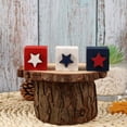 thumbnail image 4 of dajkiuy 3Pcs 4th of July Wooden Star Signs Decorations, Patriotic Memorial Day Tiered Tray Decor, Red White and Blue Decoration for Home Office Table Shelf, 4 of 7