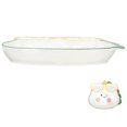 thumbnail image 2 of Multi-Function Dumpling Plate Ceramic Food Plate Household Sushi Dish Personal Party Usage 24x20.5cm 1Pack, 2 of 4