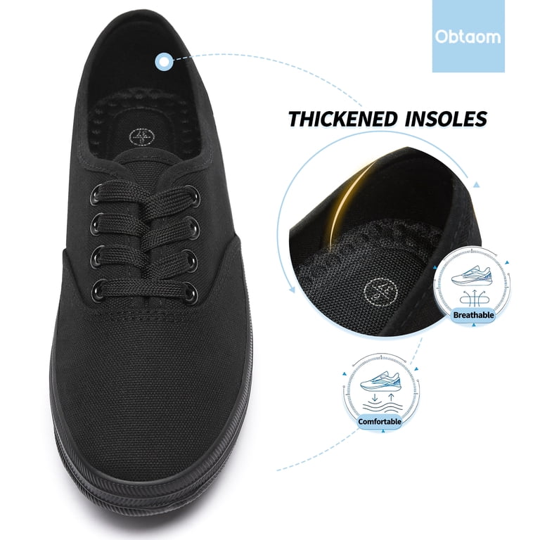 Obtaom Women's Canvas Sneakers Fashion Lace Up Canvas Shoes,Low