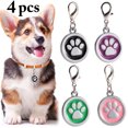 thumbnail image 2 of 4 Pcs Étiquette pour Animaux de Compagnie Design Patte de Chien Étiquette Personnalisée pour Chien et Chat, 2 of 9