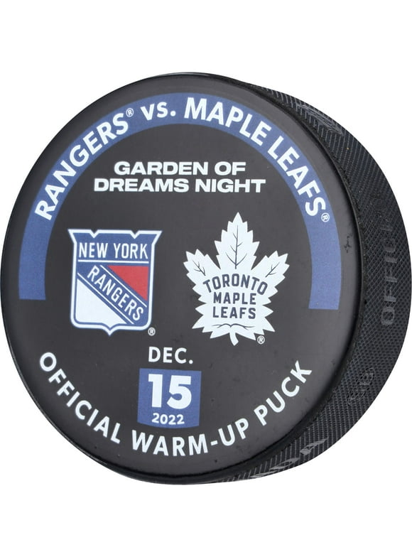 New York Rangers Practice-Used Puck Used During Warmups vs. Toronto Maple Leafs on December 15, 2022 - Fanatics Authentic Certified