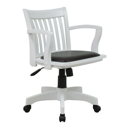 Deluxe Wood Bankers Chair With Vinyl Padded Seat-Color ...