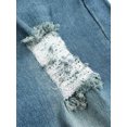 thumbnail image 6 of DYMADE Women Solid Drawstring Slim Slash Pocket Distressed Chino Jeans, 6 of 6