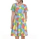 thumbnail image 1 of Balery Colorful Easter eggs Vestidos sueltos de manga corta para mujer, vestidos de verano 2025, vestidos casuales de corte A con vuelo., 1 of 6