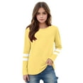thumbnail image 2 of Kids Girls Oversized Shirts Causal Crewneck Basic Pullover Comfort Long Sleeve Striped Tee Tops 3-14 Years, 2 of 5