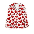 thumbnail image 6 of CZHJS Valentine's Day Long Sleeve Party Holiday Loungewear Womens Pajamas Plus Size Matching Outfits Pajama Wide Leg Pants and Button Down Collared Shirts Sets2 Piece Pj Sets, 6 of 7
