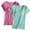 Hot Pink+Green, variant on UYISJ 2PC Women's Padded Built in Bra T Shirts Short Sleeve Crew Neck Wireless Bra Tops Tee Casual Plus Size Basic Blouses