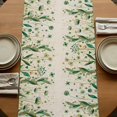 thumbnail image 5 of Table Runners 72 Inches Long Dress Scarves, St Patrick's Day Farmhouse Kitchen Table Runner, Coffee Tablerunners, Spring Leaves Green Flowers Plants Beige 18x72 Inch, 5 of 9
