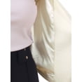 thumbnail image 6 of Women's Work Office Blazer Collarless Business Casual Suit Jacket Cropped Blazer M Ivory White, 6 of 7
