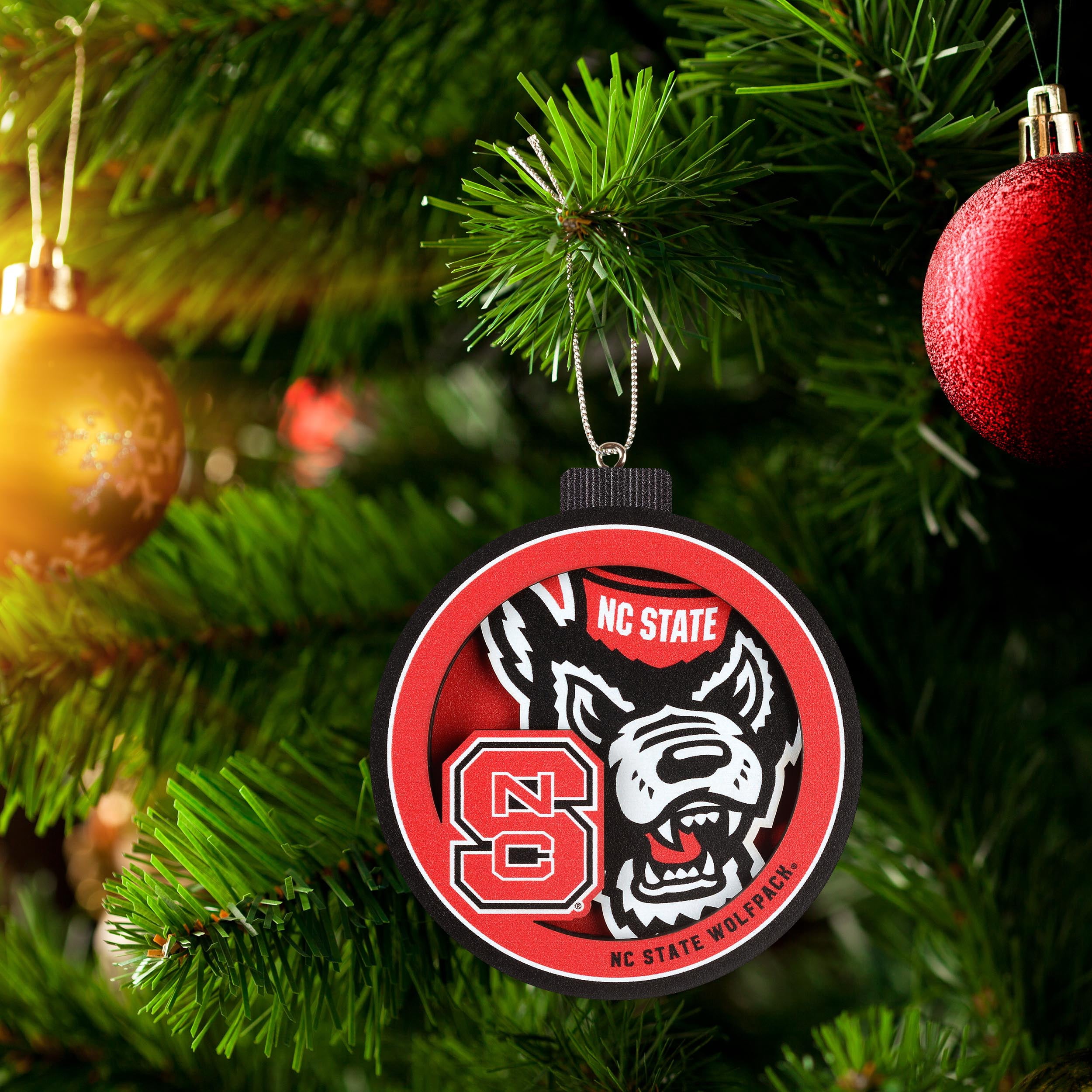 YouTheFan NCAA NC State Wolfpack 3D Logo Series Ornament