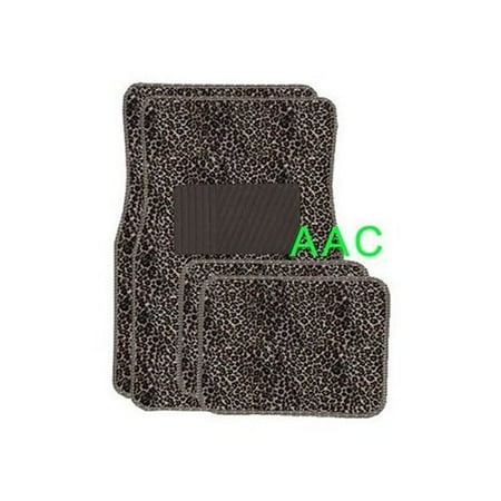 A Set of 4 Universal Fit Animal Print Caet Floor Mats for Cars / Truck - Cheetah