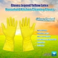 thumbnail image 5 of 3 Pairs (6 Gloves) - Gloves Legend Latex Yellow Household Kitchen Cleaning Dishwashing Reusable Gloves - Size Medium, 5 of 7