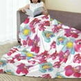 thumbnail image 6 of Rateoe Watercolor Flowers Print Fuzzy Fleece Throw Blanket Extra Large,Super Soft,Fluffy and Warm Blankets for Couch,Bed,All Season Use (60"x50"), 6 of 8