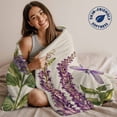 thumbnail image 5 of Throw Blanket for Couch Flower Dragonfly Soft Fleece Flannel Blankets Cozy Lightweight Blanket for Home Sofa Living Room Purple Flower Bed Throws 50" x 60", 5 of 9