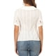 thumbnail image 3 of BLUSA CHIC INSPIRE para Mujer con Cuello Peter Pan, Top de Puntos Suizos, Manga Corta, XL Blanco, 3 of 6