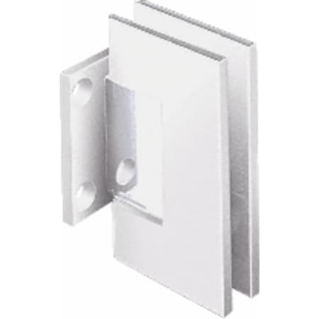 - CRL White with Chrome Center Block Geneva 074 Series Wall Mount Short Back Plate Hinge