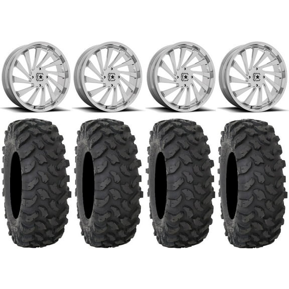 MSA Blade 20" Wheels Chrome 35" XTR370 Tires Can-Am Maverick X3 / Honda Pioneer 1000 / Talon