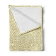 thumbnail image 2 of Geometric Soft Flannel Fleece Blanket, Marbling Art Teardrop Shaped Drops Floating Droplets and Splashed Dots, Cozy Plush for Indoor and Outdoor Use, 70" x 90", Sand Brown and White, by Ambesonne, 2 of 5