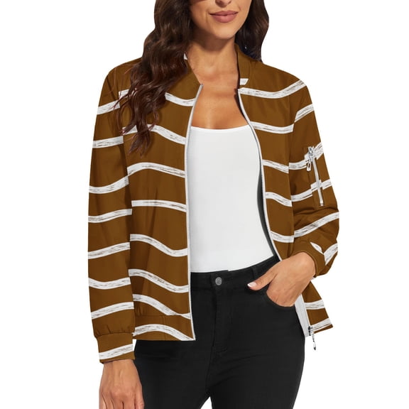 Bovemsi Bomber Jackets for Women Jacket 2025 Causal Zip Up Coats Long Sleeve Stand Collar Fall Lightweight Outerwear Tops Light Jackets
