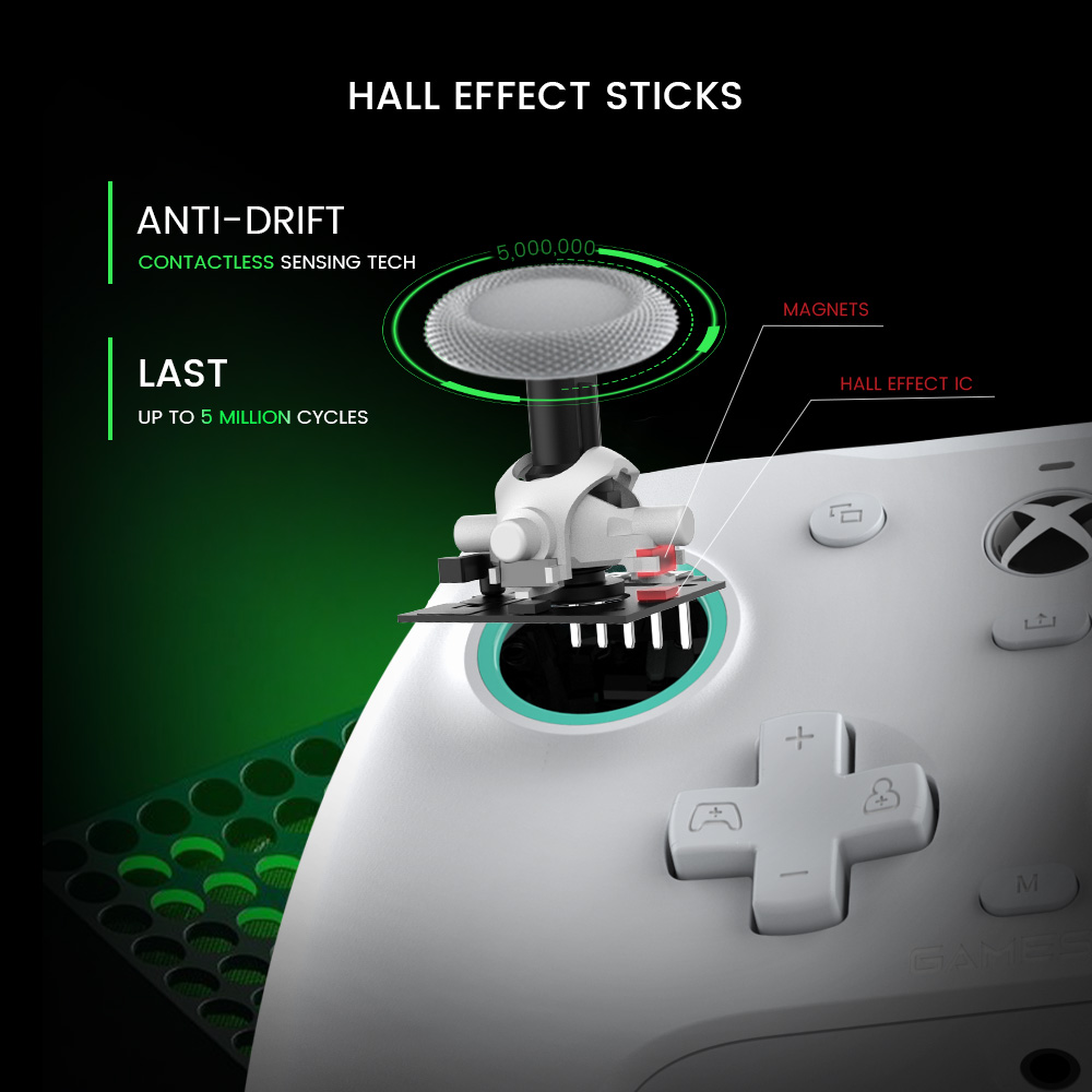 Control con Cable GameSir G7 SE para Xbox Series X|S, Xbox One y Windows 10/11, Gamepad Plug and Play con Joysticks Hall Effect/Gatillos Hall, Jack de Audio 3.5mm 2