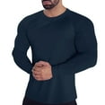 thumbnail image 2 of Gephdiin Compression Shirt Men Long Sleeve Shirts for Men Fitness Sports Quick Frying T Shirt Round Neck Tight Elastic Bottoming Top Workout Shirts for Men Mens Shirts Polyester Navy M, 2 of 5