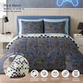 thumbnail image 4 of Style2 Mix & Match 7-Piece Reversible Bed in a Bag Comforter Set with Sheets, Gamer Blue, Full, 4 of 4