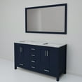 thumbnail image 5 of Jacques 60 in. W Navy Blue Double Bath Vanity, Carrara Marble Top, and 58 in. Mirror, 5 of 9