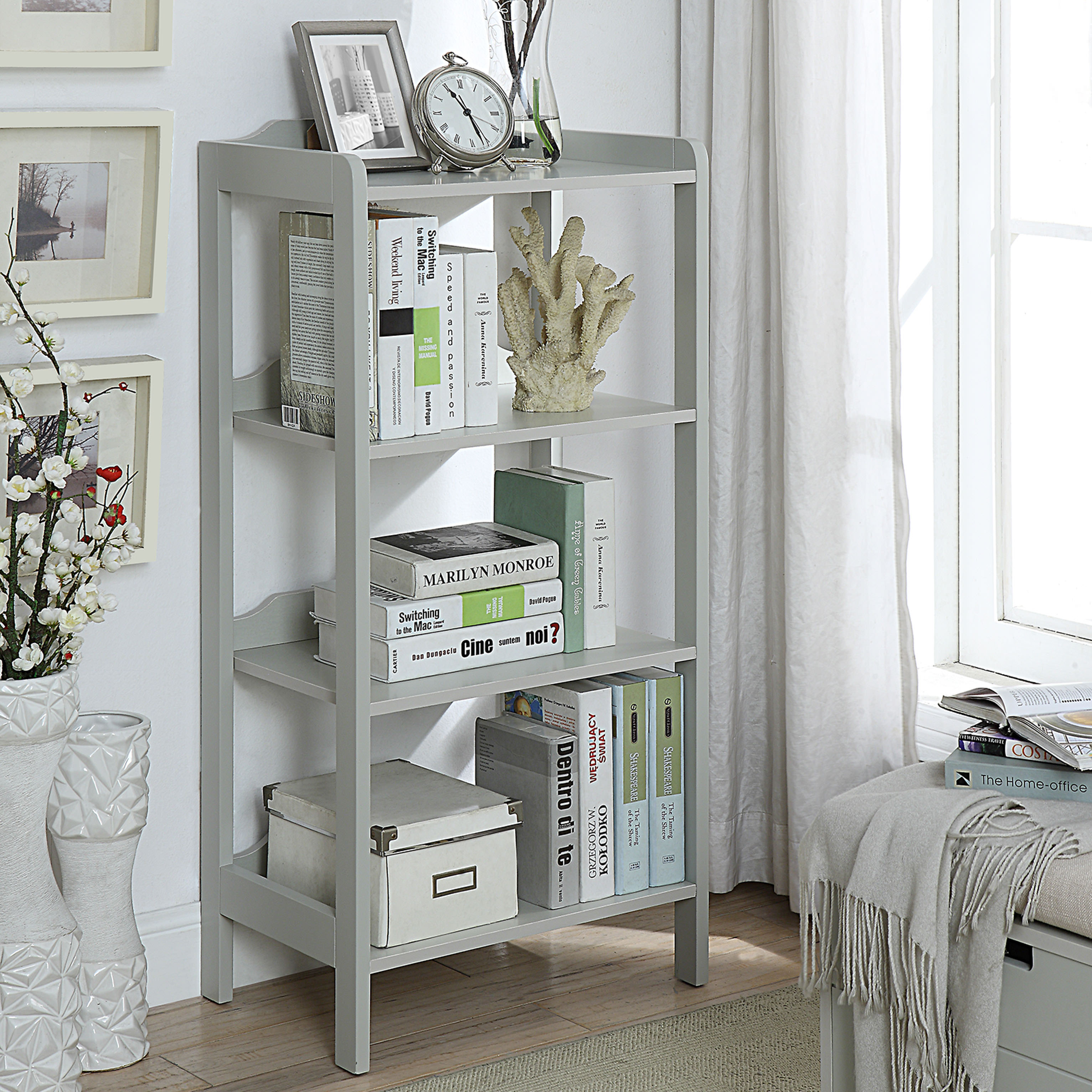 Sadie Small Office Bookcase, London GreyColorLondon Grey,Quantity1