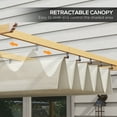 thumbnail image 4 of Outsunny 10'x13' Retractable Pergola with Wood Grain Aluminum Frame, Cream, 4 of 10