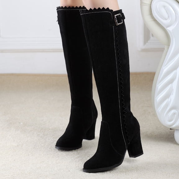 PBPBOX Warm Boots Women Knight Boots High Tube Rubber Comfortable 1 Pair Winter