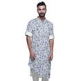 thumbnail image 5 of Atasi Mandarin Collar Printed Rayon Traditional Kurta For Men Casual Shirt, 5 of 6