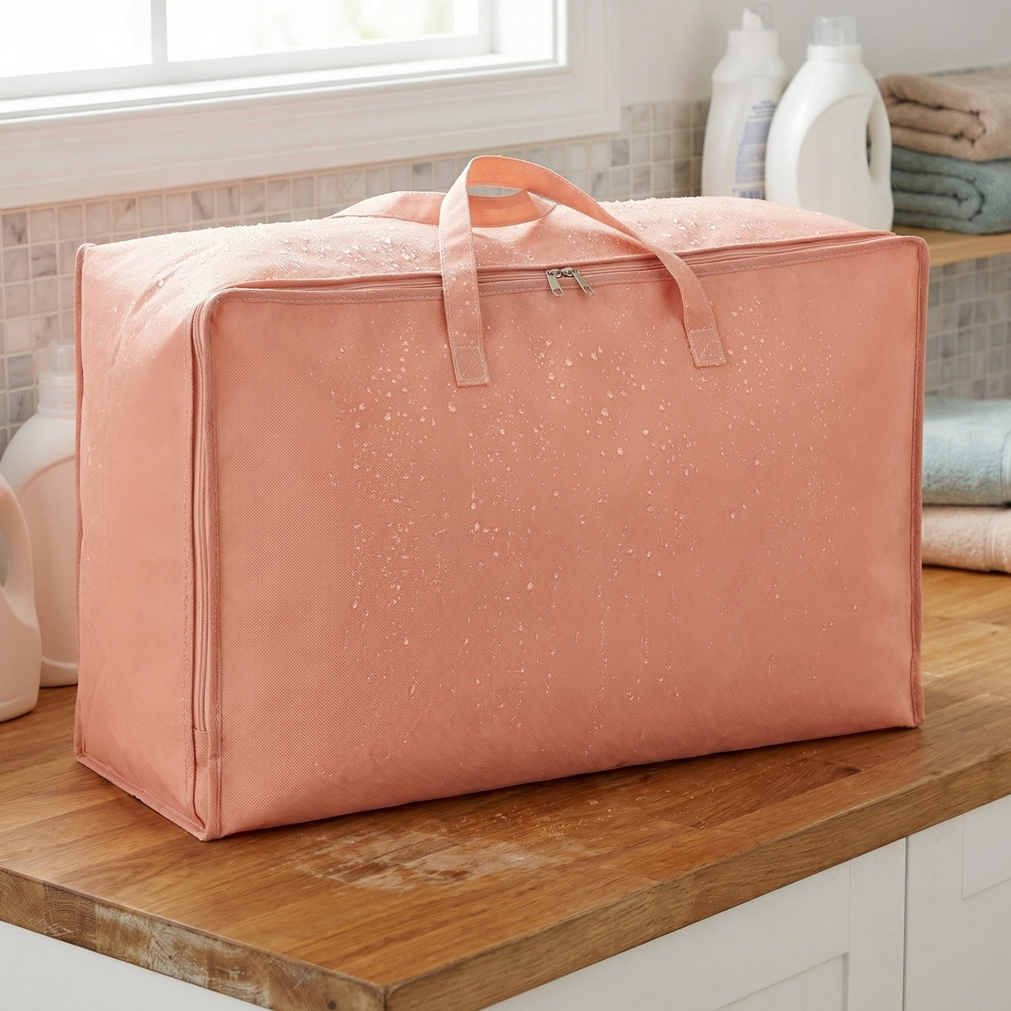 Unique Bargains Clothing Storage Bag Organize Bedroom and Closet Pink 24.8"x16.9"x8.3"