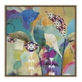 thumbnail image 2 of Kate and Laurel Sylvie Abstract Flower Love Framed Canvas Wall Art by Nikki Chu, 30x30 Gold, Modern Colorful Abstract Floral Art for Wall, 2 of 6