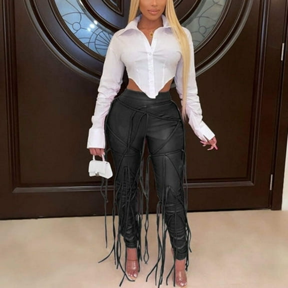 Lace Up Biker Trousers