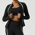 thumbnail image 6 of Ounisa Womens Long Sleeve Workout Coats Tops Pullover Sun Sweatshirts Slim Line Print Fit Gym Jacket Golf Clothes Weightless Track Athletic Full Ziper Outerwear with Thumb Holes, 6 of 6